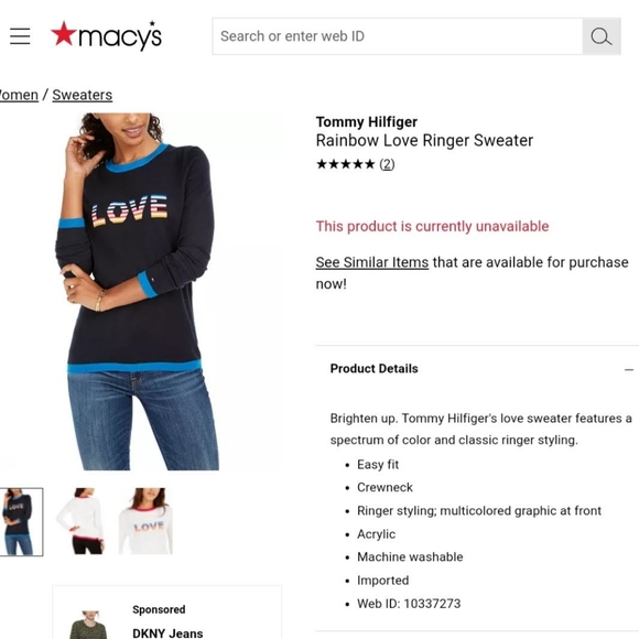 Rainbow LOVE Ringer Sweater - L - Picture 16 of 16